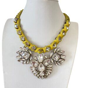 J CREW Neon Yellow Crystal Necklace statement rare iconic
